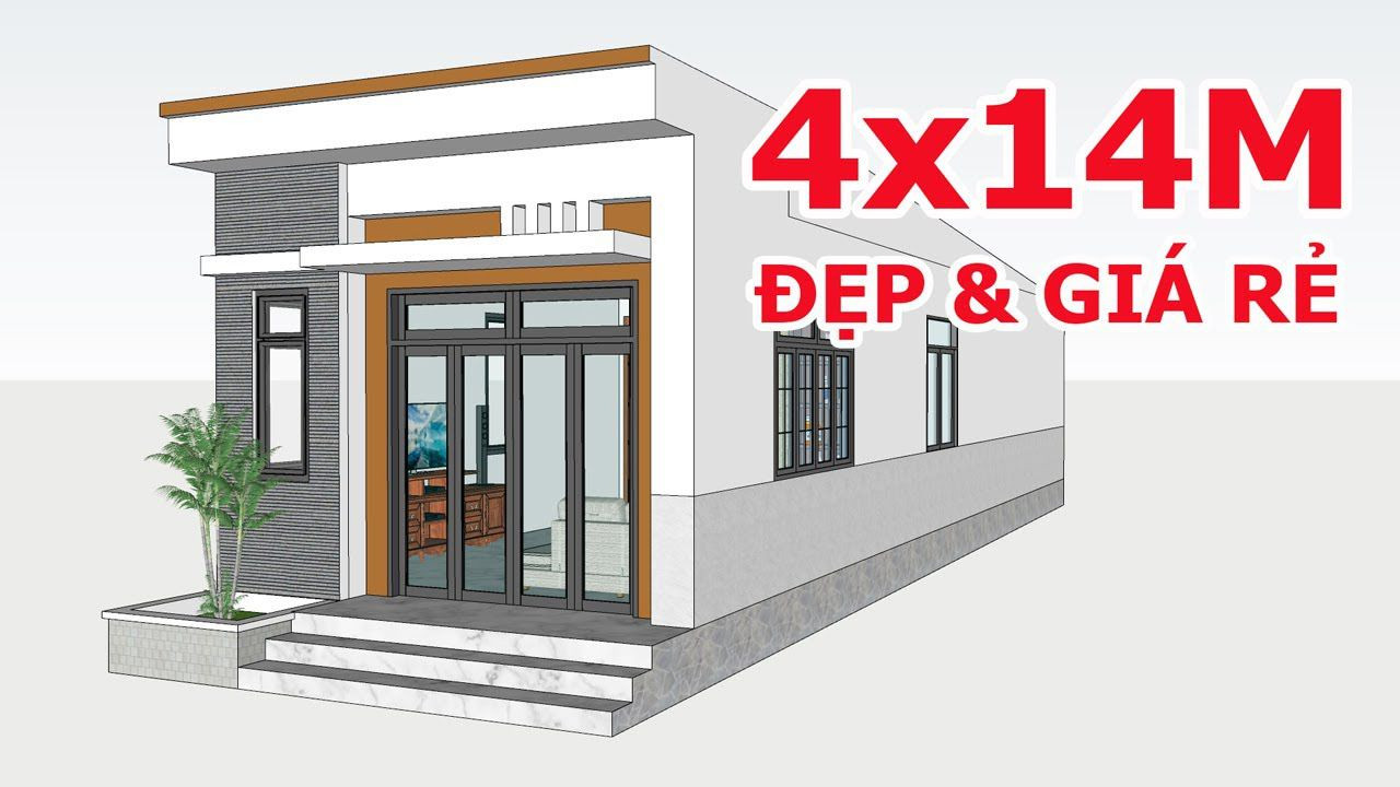 alt Mẫu nhà cấp 4 4x14m
