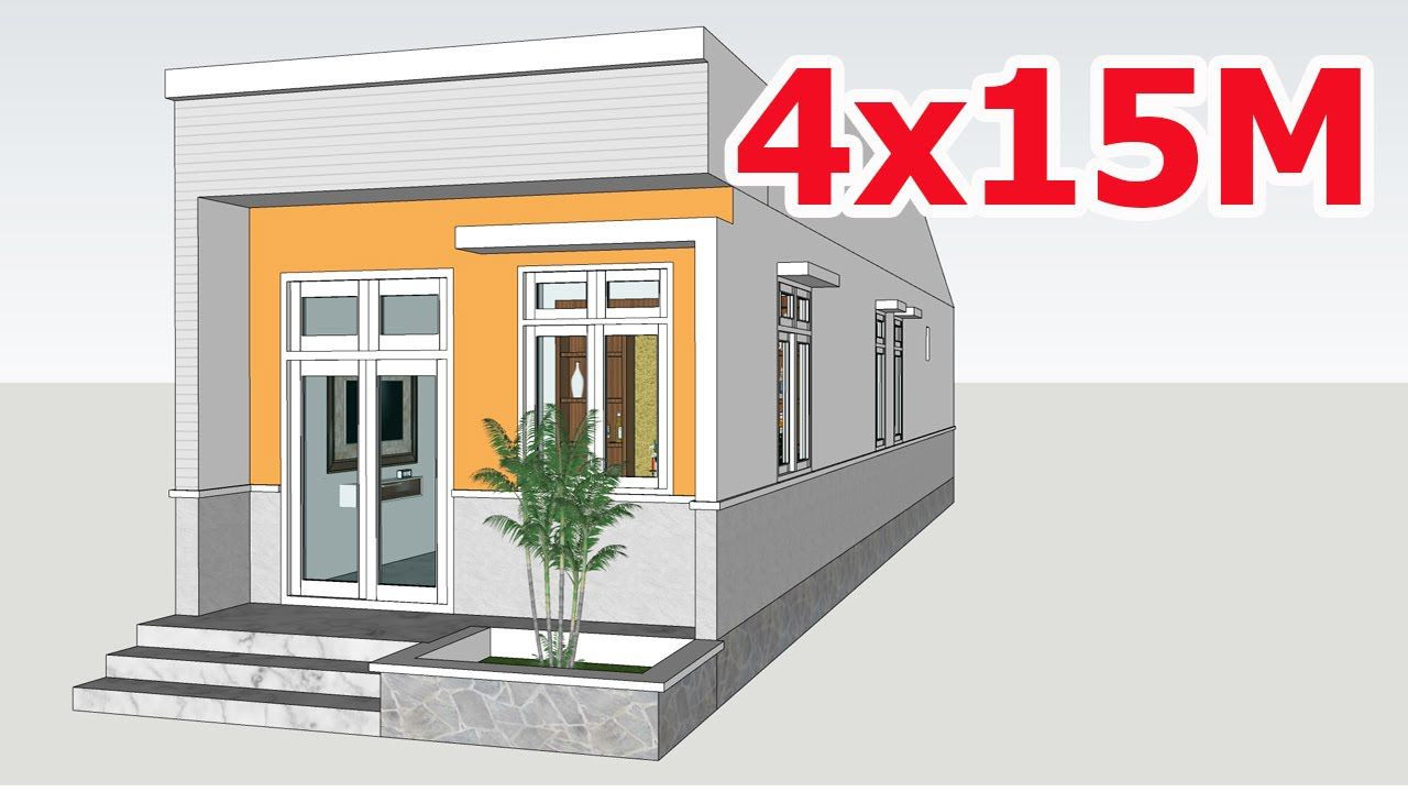 alt Mẫu nhà cấp 4 4x15m