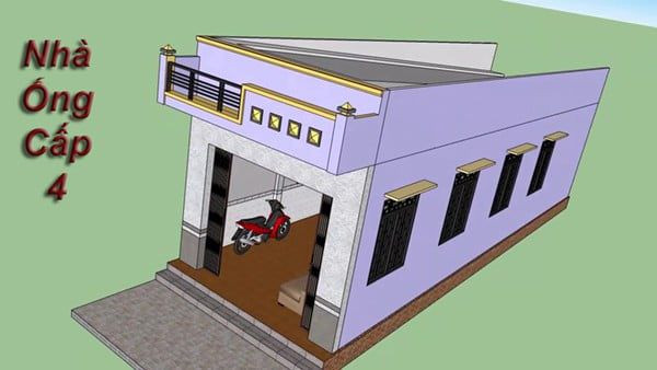 alt Mẫu nhà cấp 4 kiểu ống