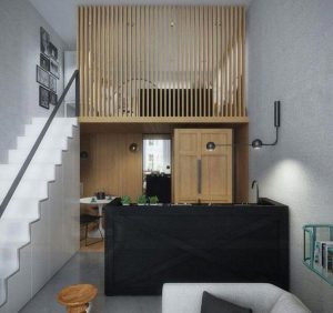 Alt text: Mẫu nhà cấp 4 gác lửng mái tôn