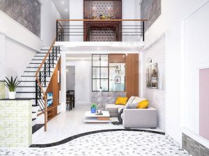 Alt text: Nhà cấp 4 gác lửng 3 phòng ngủ