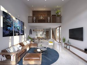 Alt text: Nhà cấp 4 gác lửng 5x20m