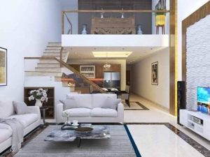 Alt text: Nhà cấp 4 gác lửng đúc giả