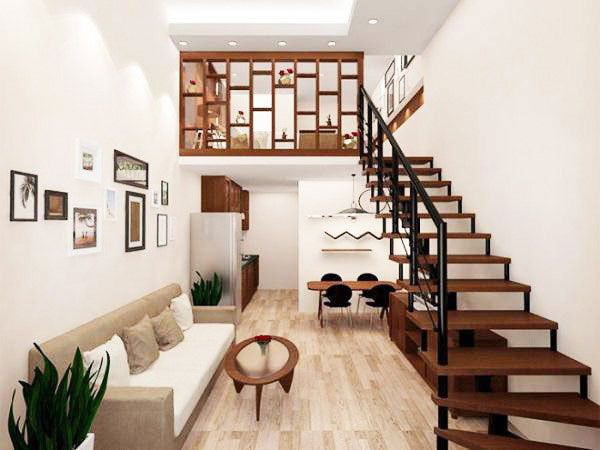 Alt text: Nhà cấp 4 gác lửng kết hợp nét hiện đại và truyền thống