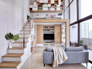 Alt text:  Nhà cấp 4 gác lửng phong cách hiện đại