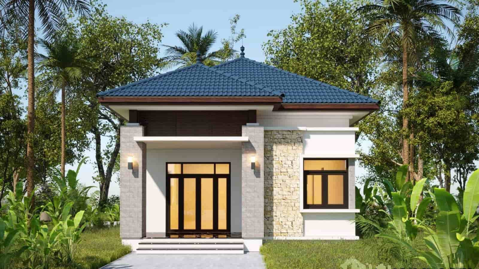 alt text: Thiết kế nhà cấp 4 3 phòng ngủ