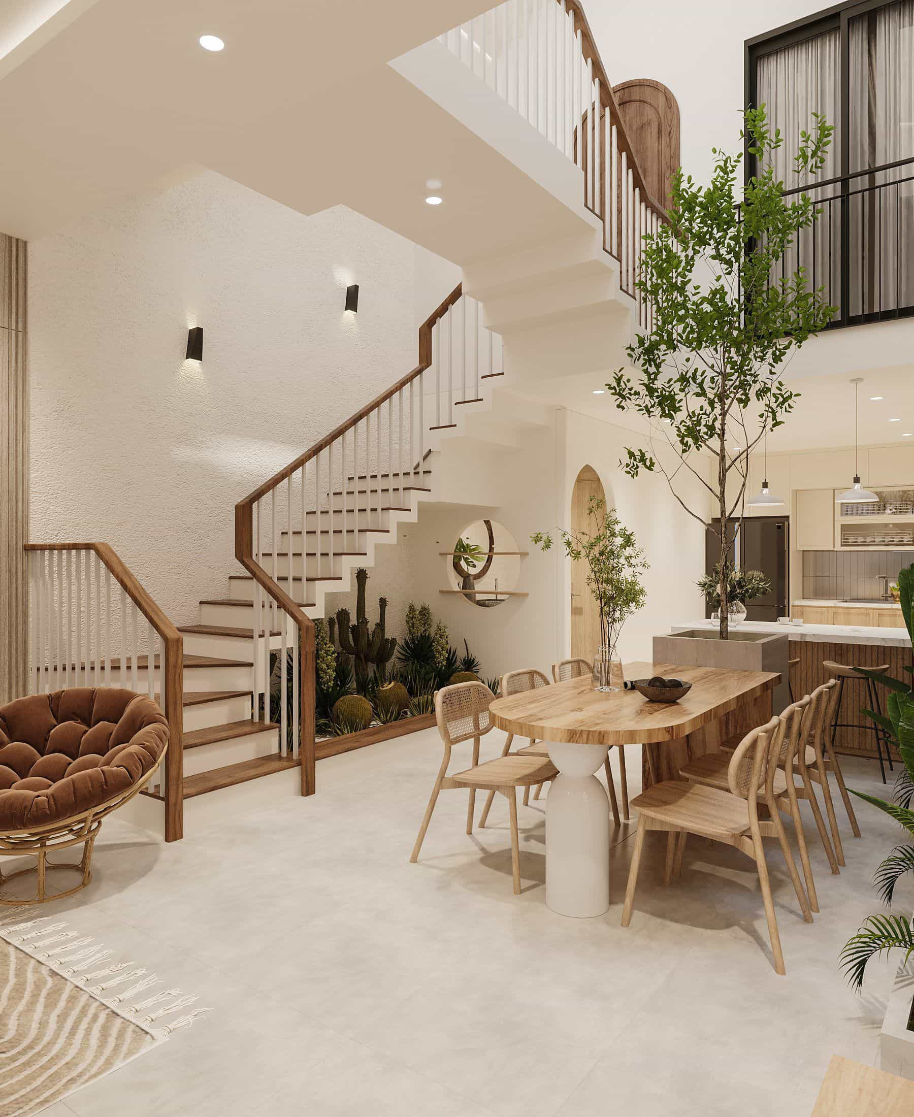 Bàn ăn dưới giếng trời