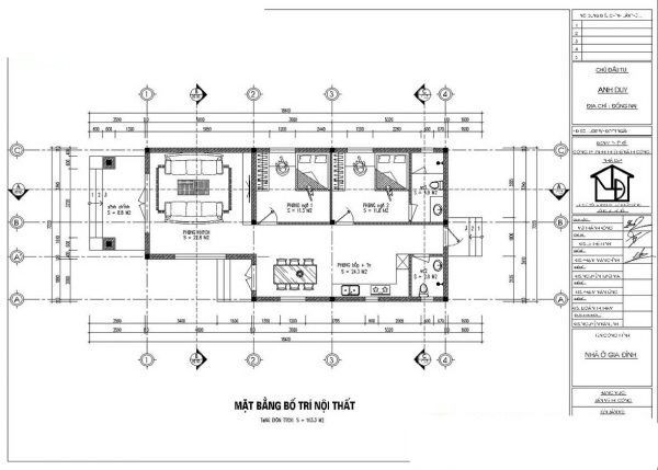 Bản vẽ mẫu nhà cấp 4 giá 500 triệu ở Đồng Nai
