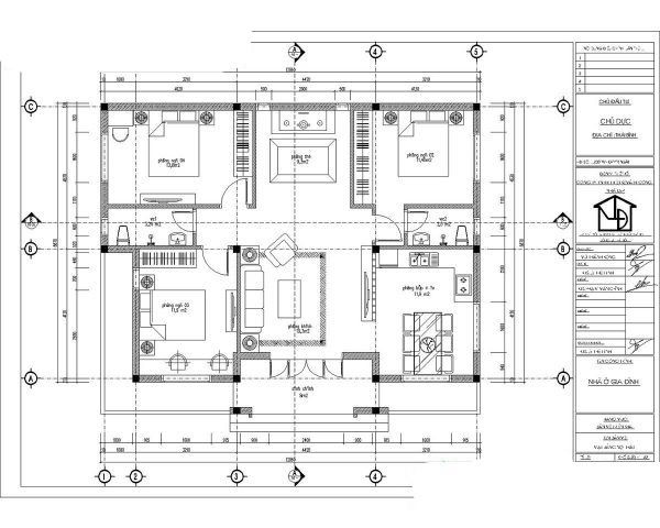 Bản vẽ mẫu nhà cấp 4 giá 500 triệu ở Thái Bình