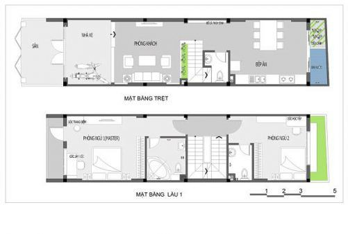 Bản vẽ nhà 2 phòng ngủ