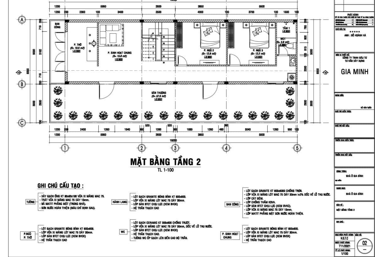 Bản vẽ tầng lầu