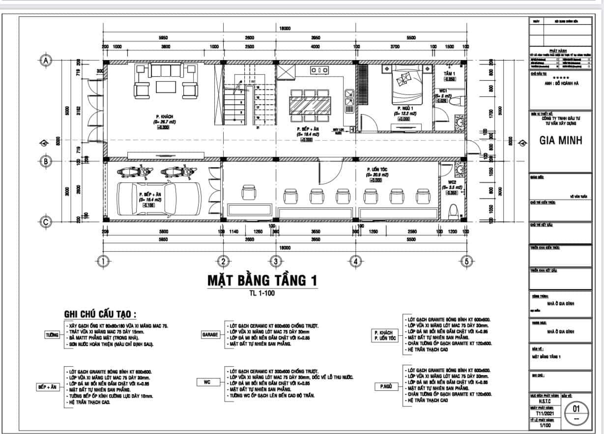 Bản vẽ tầng trệt