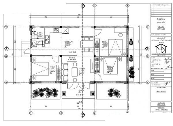 Bản vẽ xây nhà cấp 4 giá 500 triệu tại Hưng Yên