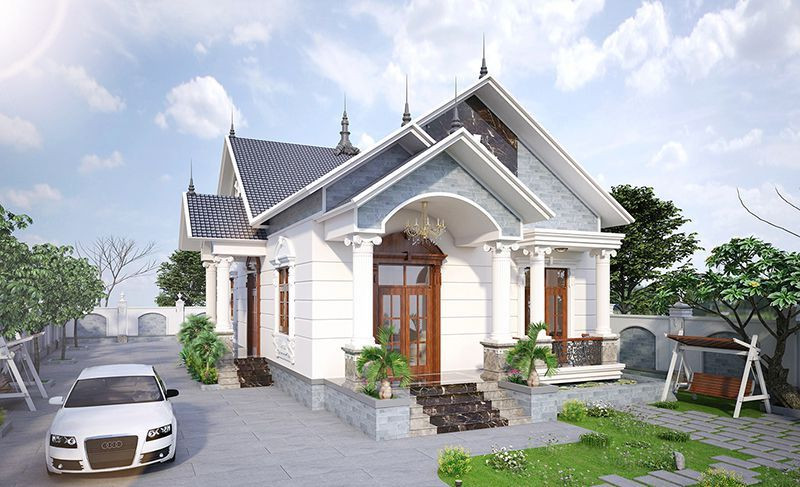 Gạch ốp cột nhà cấp 4 với kích thước phù hợp