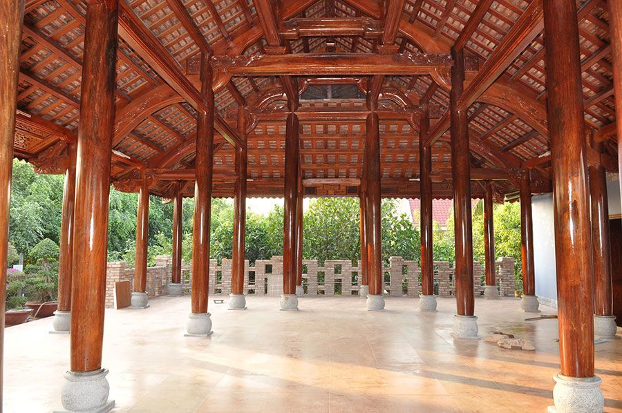 Kích thước cột sảnh nhà cấp 4 bằng tre, gỗ