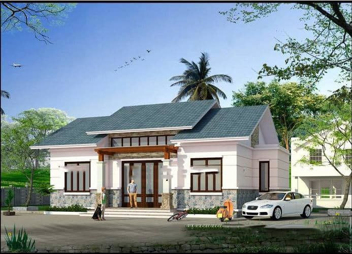 Mẫu nhà 1 tầng 3 phòng ngủ 100m2 mái thái