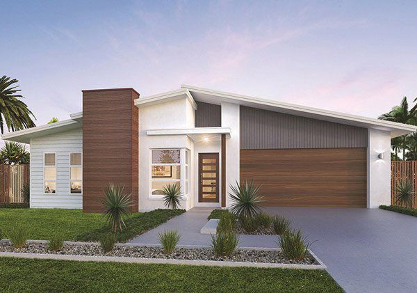 Mẫu nhà mái lệch lợp tôn