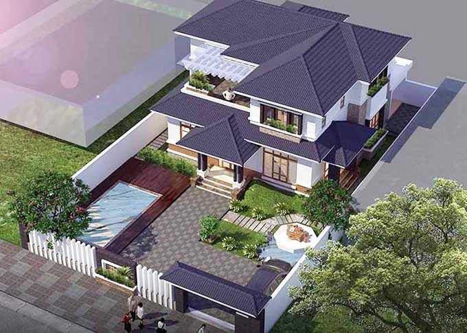 Mẫu nhà vườn mái Nhật