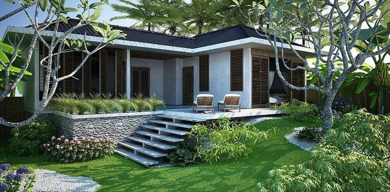 Nhà 1 tầng 3 phòng ngủ 100m2 kiểu nhà vườn