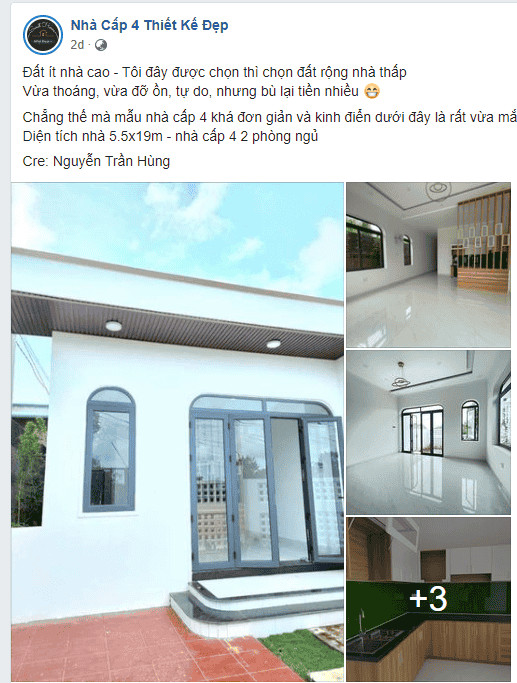 Nhà cấp 4 2 phòng ngủ 5.5x19m