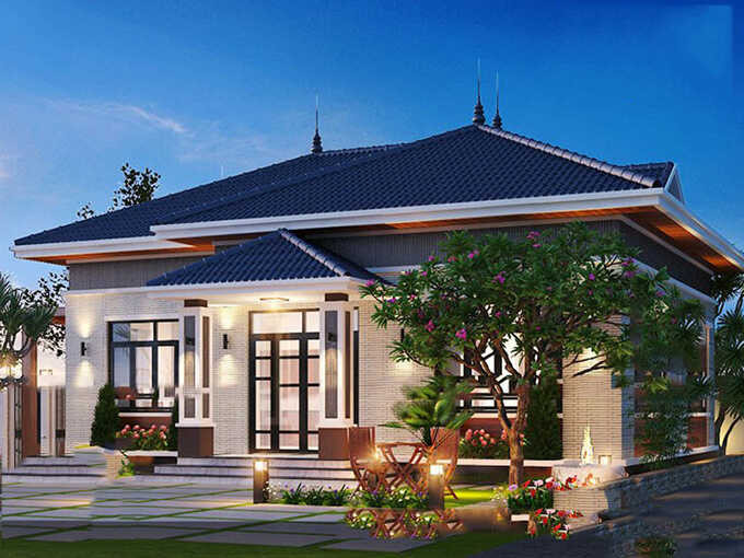 Nhà cấp 4 mái Nhật 3 phòng ngủ