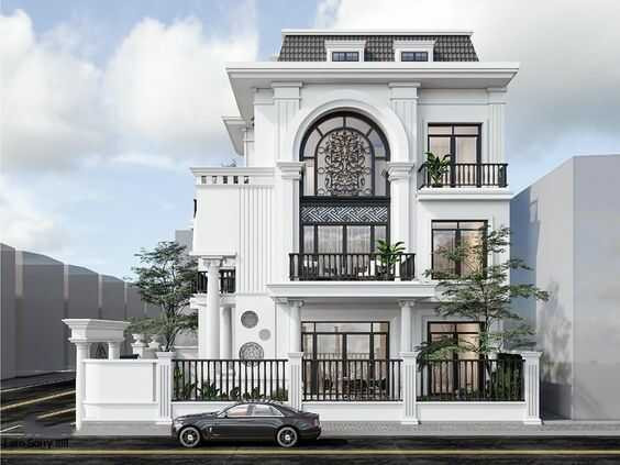 Nhà mái thái 2 tầng kiểu cổ điển