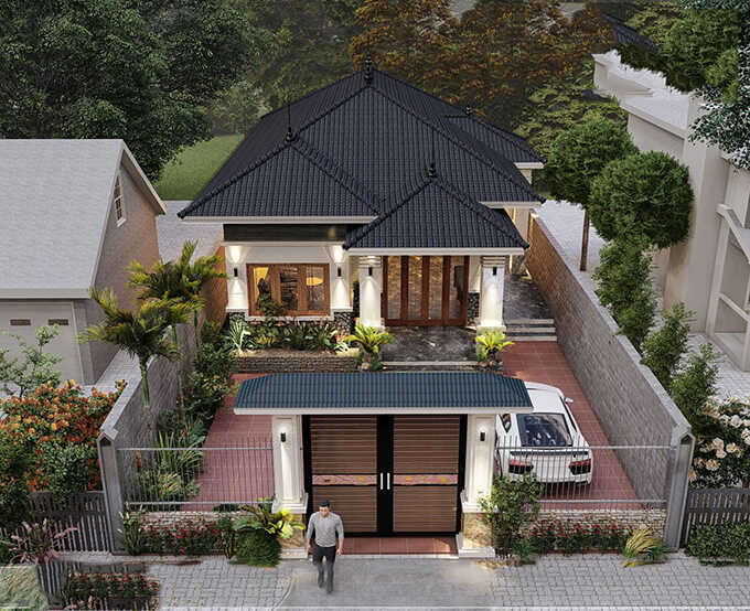 Nhà vườn mái Nhật 3 phòng ngủ