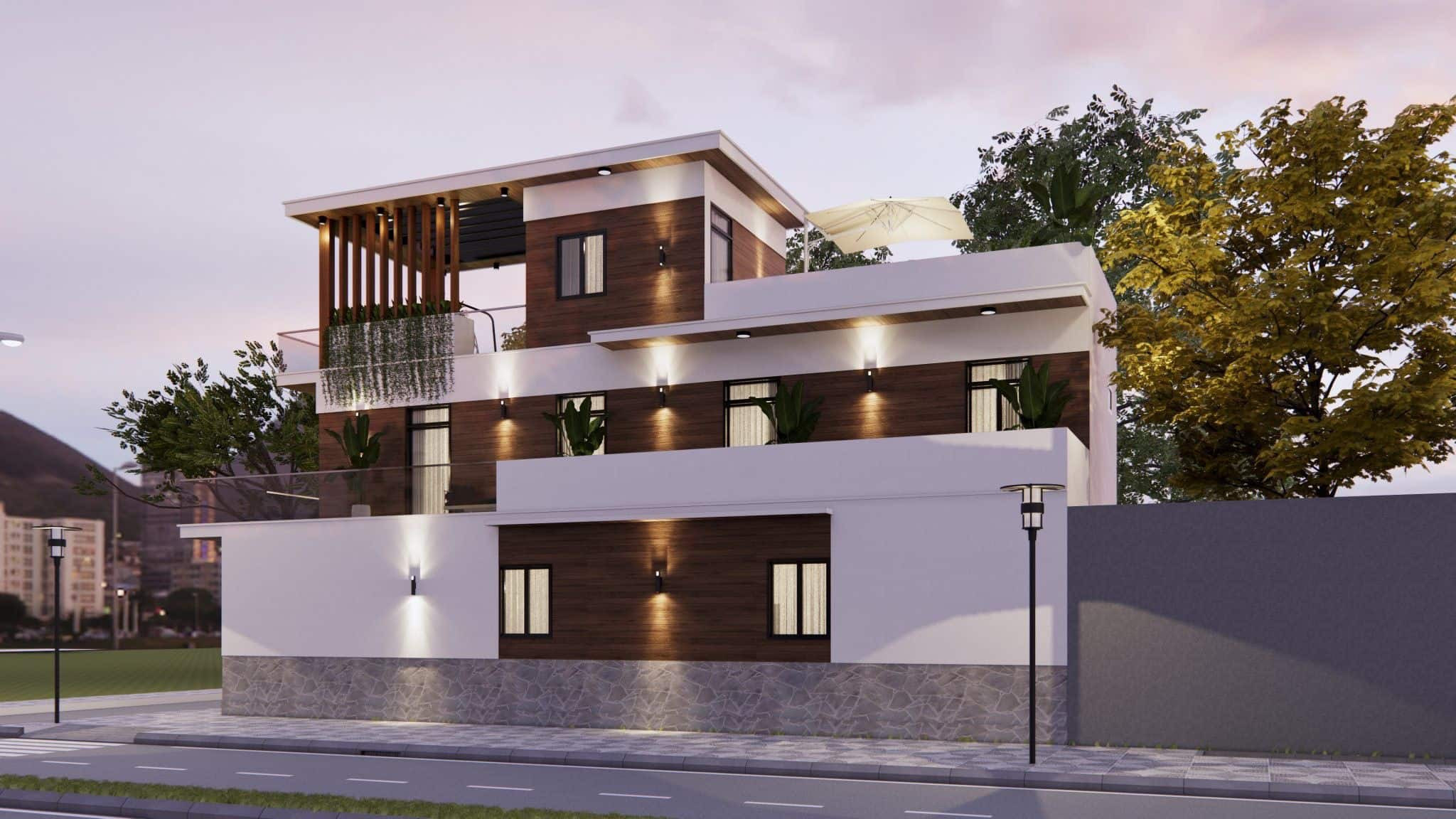 Phối cảnh ban công tầng lầu