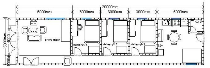 Phối cảnh mẫu nhà 1 tầng 3 phòng ngủ 100m2 phù hợp ở thành thị