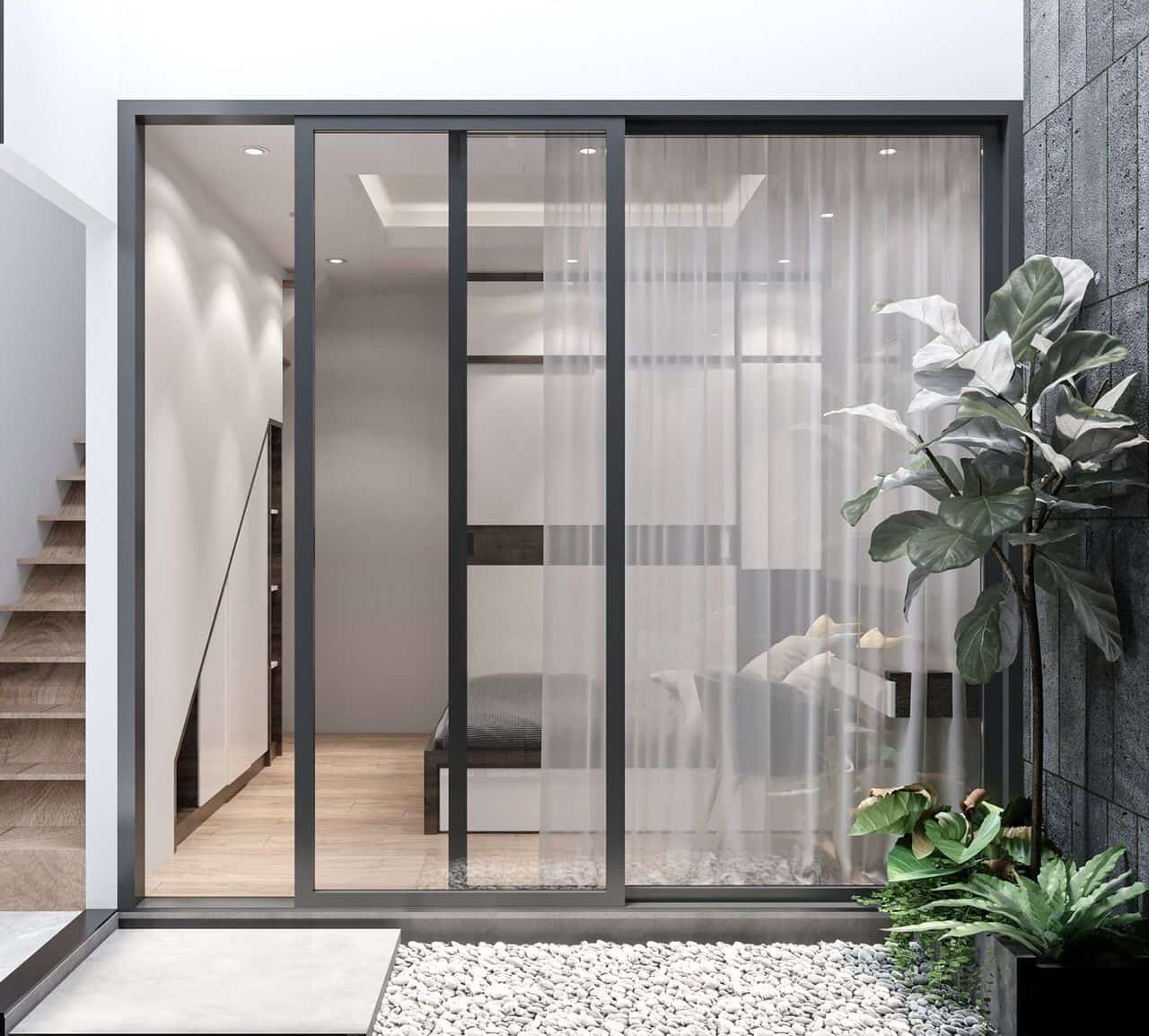 Phòng ngủ nhà ống gác lửng 2 phòng ngủ