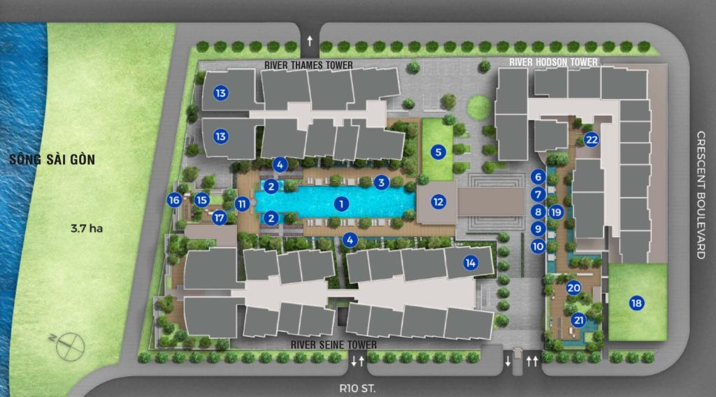 Layout tổng thể của The River Thủ Thiêm