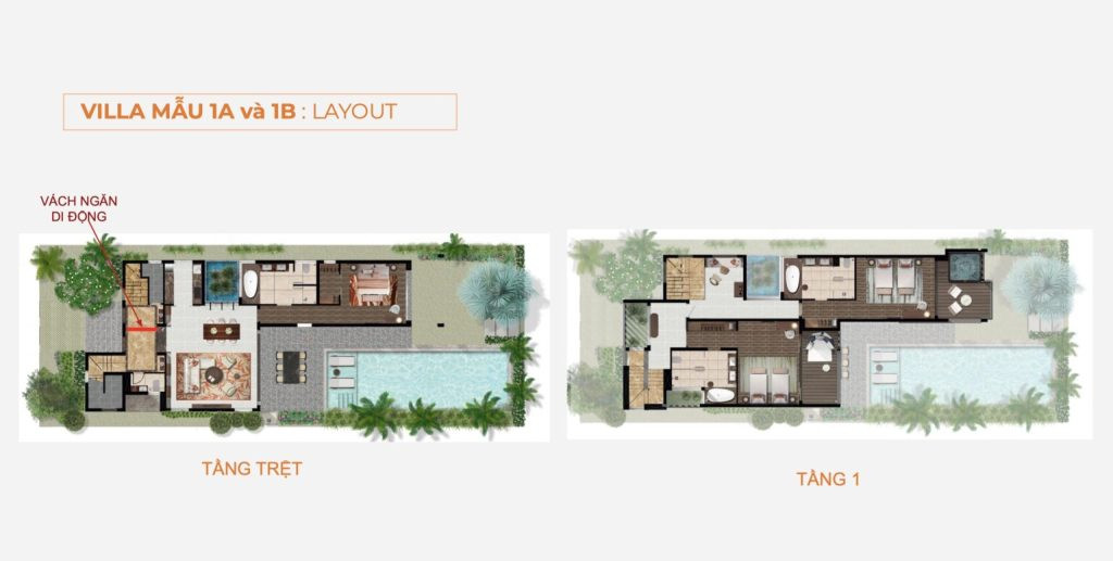 Mặt bằng biệt thự Angsana Hồ Tràm