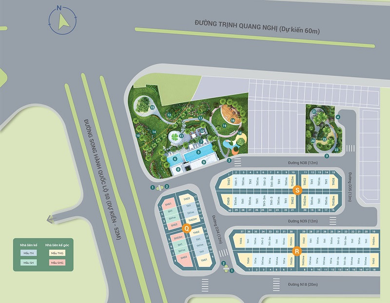 Mặt bằng dự án nhà phố Lovera Premier Bình Chánh