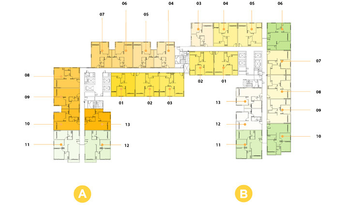 Mặt bằng tầng điện hình của tòa 1 dự án M-One Nam Sài Gòn