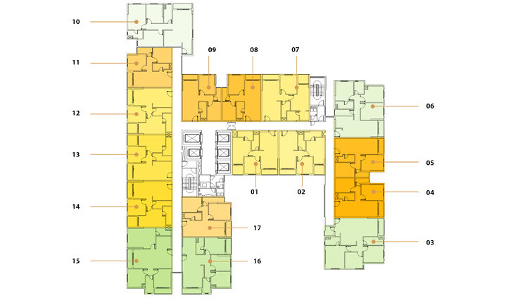Mặt bằng tầng điện hình của tòa 2 dự án M-One Nam Sài Gòn