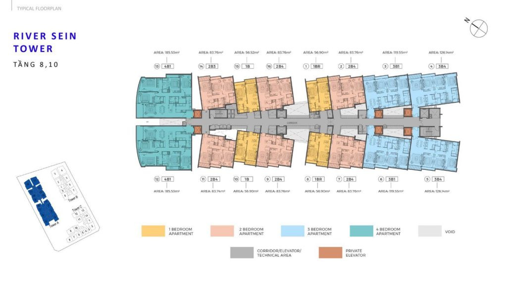 Mặt bằng tháp River Sein Tower