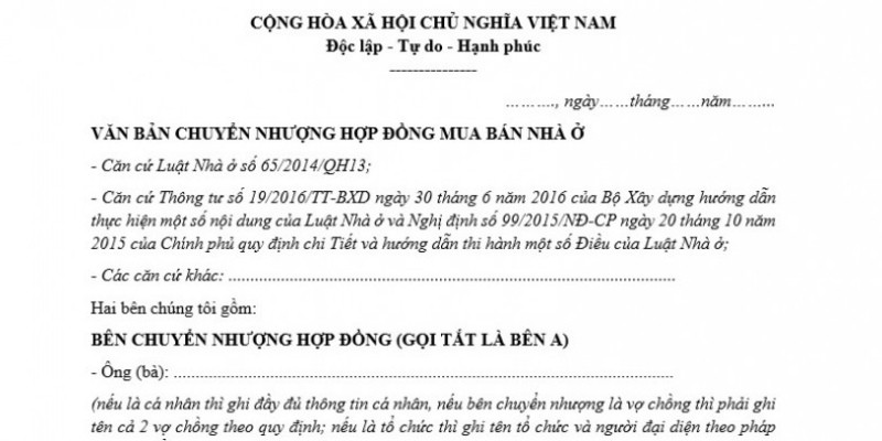 Quy trình thủ tục chuyển nhượng căn hộ Vinhomes Grand Park