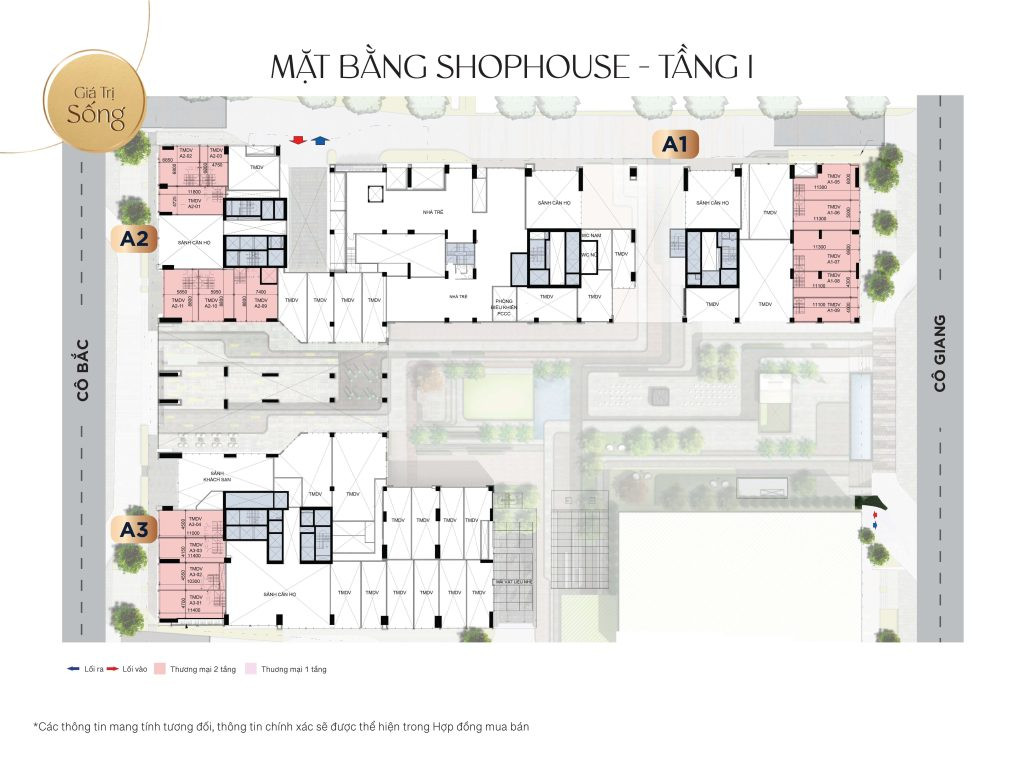 Sơ đồ mặt bằng khu thương mại tầng trệt
