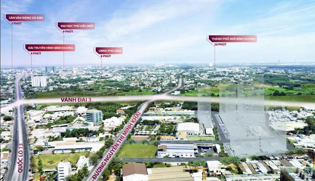 Lợi thế vị trí toạ lạc dự án Lapura Bình Dương