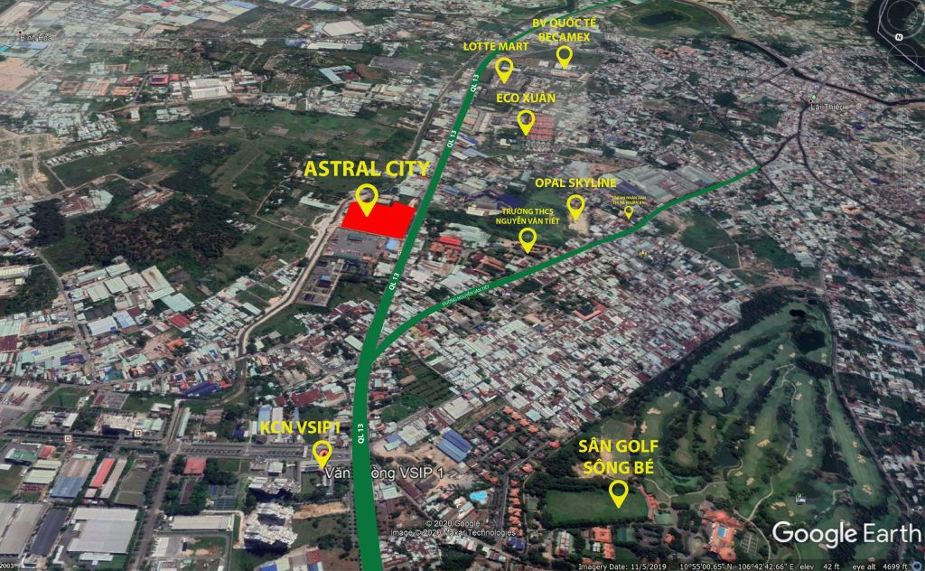 Vị trí Astral City Bình Dương 2