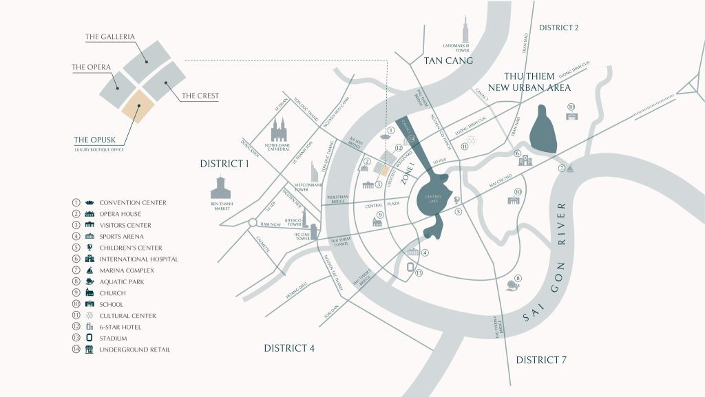 Vị trí chiến lược The Metropole Thủ Thiêm