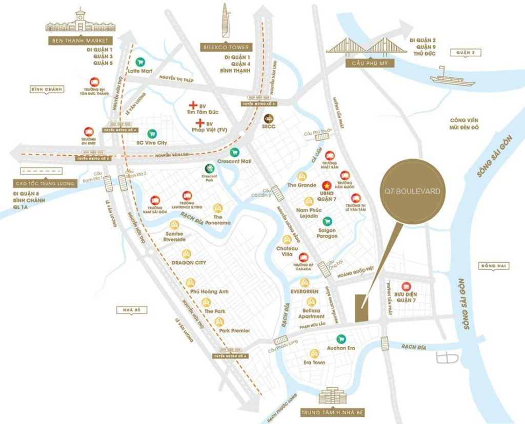 Vị trí dự án Boulevard Quận 7