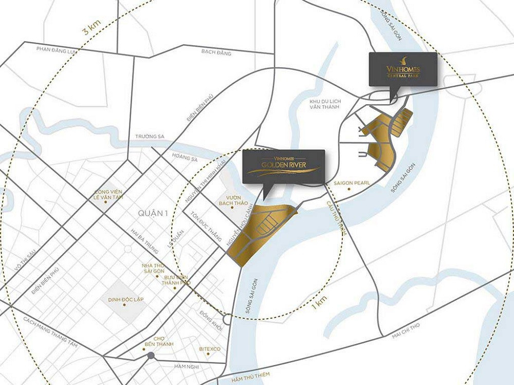 Vị trí dự án khu đô thị Vinhomes Golden River