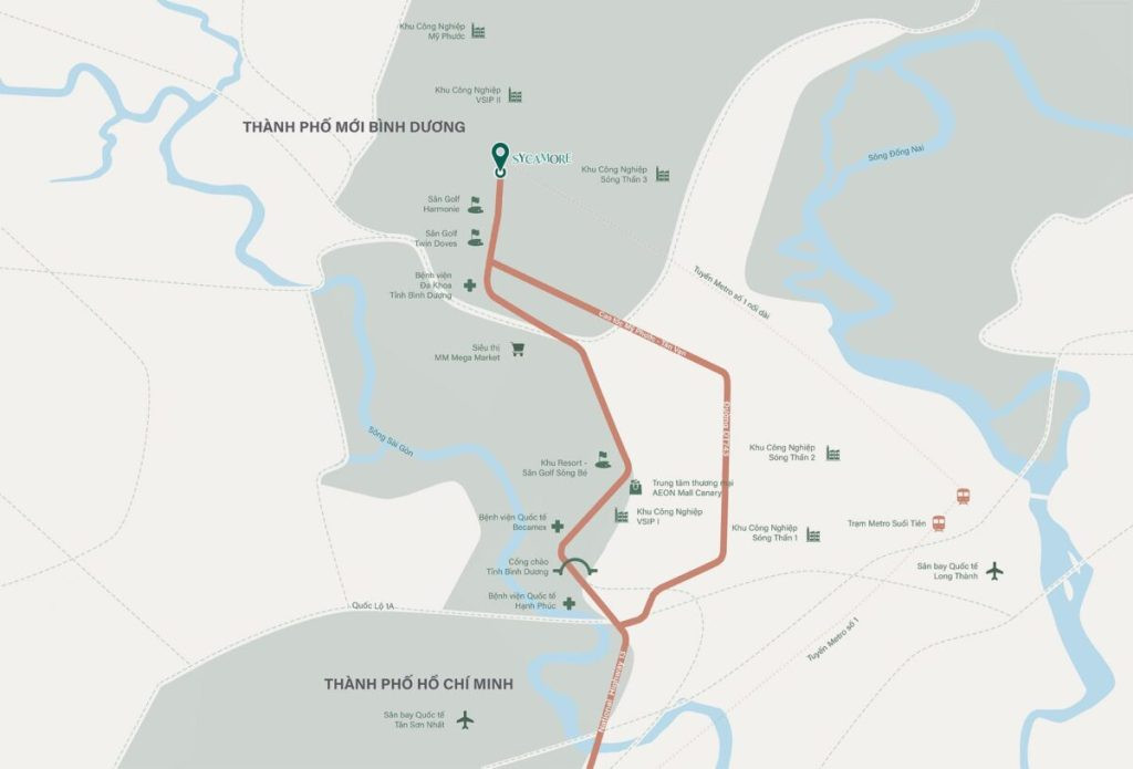 Vị trí dự án Sycamore Bình Dương