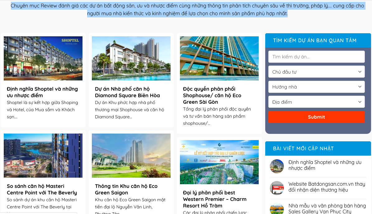 Chuyên mục Review – Chuyên trang Bất động sản Meyreal.com