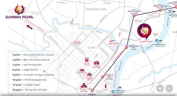 Bán lại căn hộ Sunwah Pearl 1 phòng ngủ giá chỉ từ 3 tỷ/căn