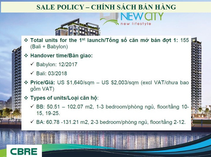 Căn hộ NewCity Thủ Thiêm Quận 2 – Thông tin mở bán 10/2017