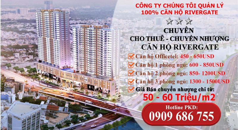 Giá cho thuê căn hộ River Gate 3 phòng ngủ hót nhất- Xem Bảng Giá