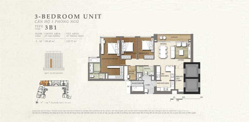 Bán lỗ chuyển nhượng căn hộ The Nassim Thảo Điền, 3 Phòng ngủ, 119m2
