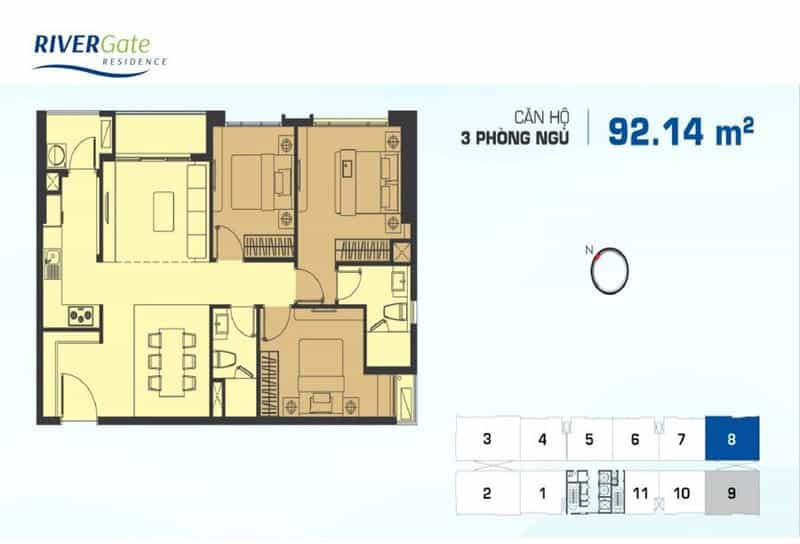 Giá cho thuê căn hộ River Gate 3 phòng ngủ hót nhất- Xem Bảng Giá